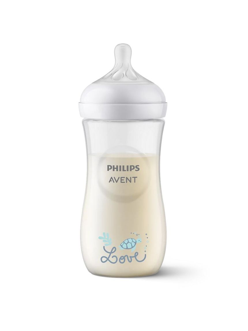 Philips avent πλαστικό μπιμπερό natural response 330ml γρήγορης ροής 6m+ χελώνα scy906/11 - Philips Avent