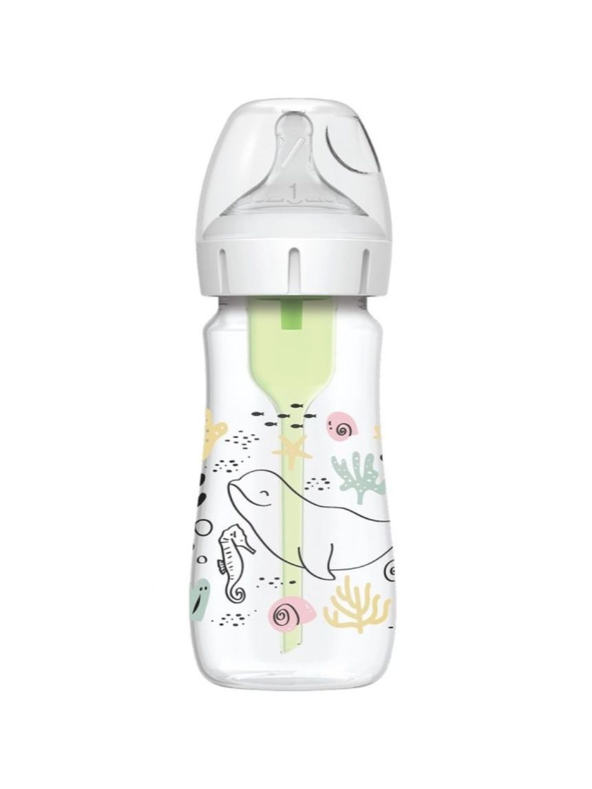 Dr. brown's options+ πλαστικό μπιμπερό natural flow με φαρδύ λαιμό 270ml ocean wb91009 - Dr Browns