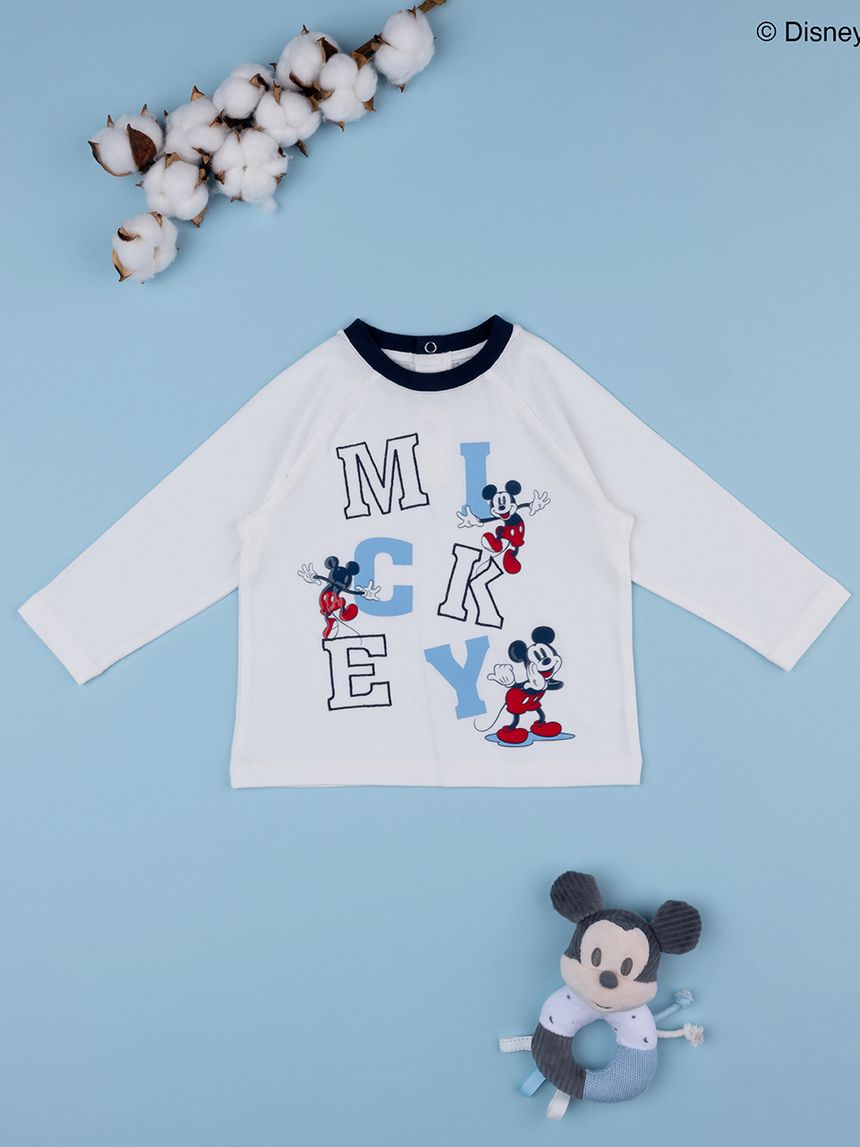 βρεφική μπλούζα λευκή mickey για αγόρι - Prénatal