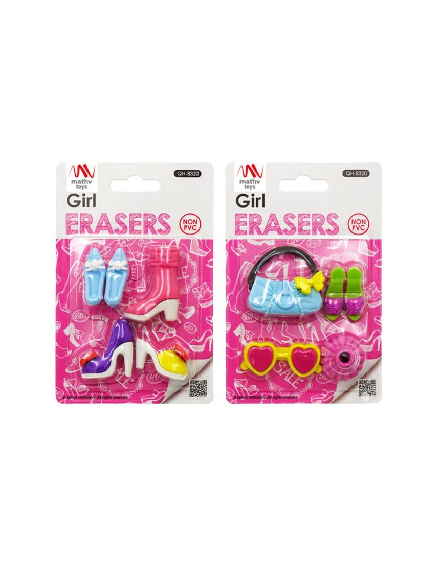 Fancy eraser set: girl in pink σε 2 σχέδια - LITTLE TREE