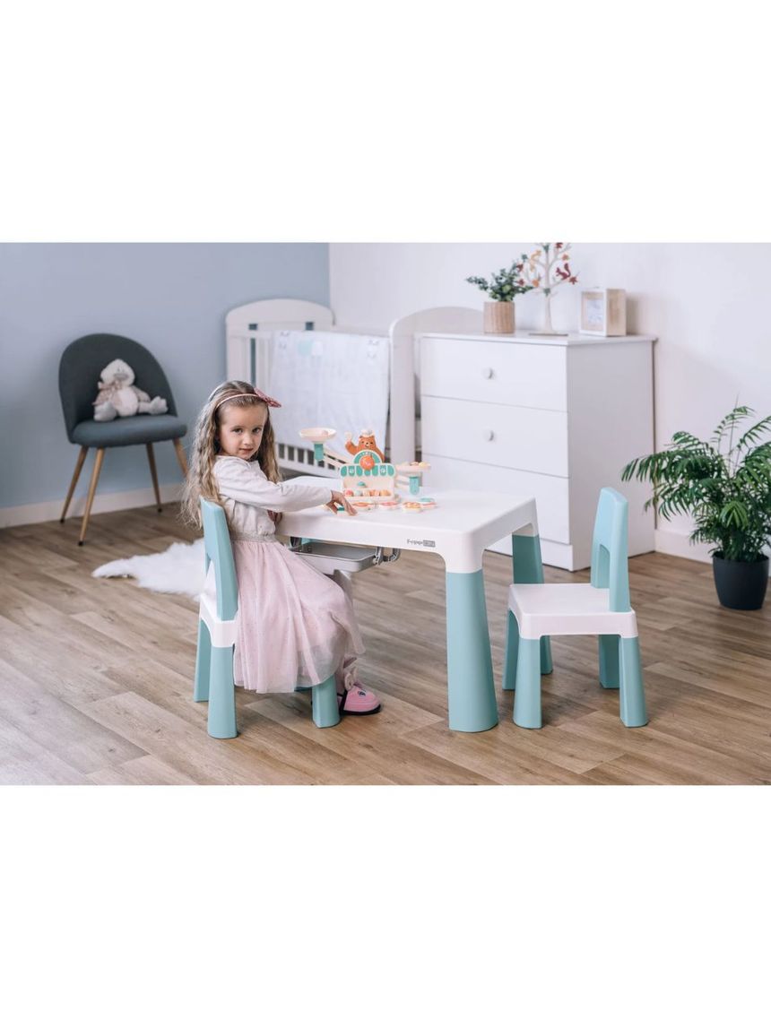 Freeon παιδικό τραπεζάκι με 2 καρέκλες neo white/mint, 46637 - Freeon