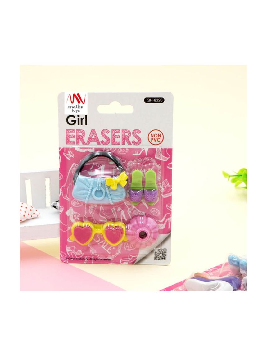Fancy eraser set: girl in pink σε 2 σχέδια - LITTLE TREE