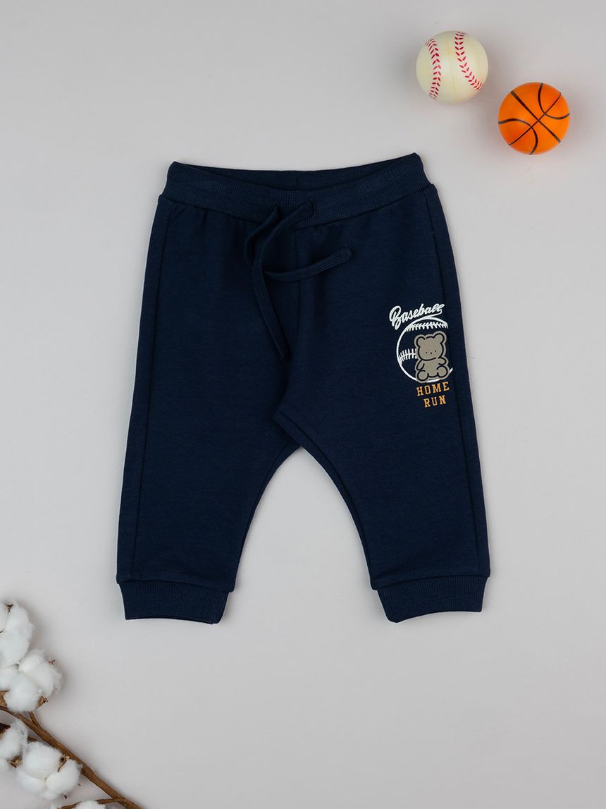 βρεφικό παντελόνι φόρμας μπλε baseball για αγόρι - Prénatal