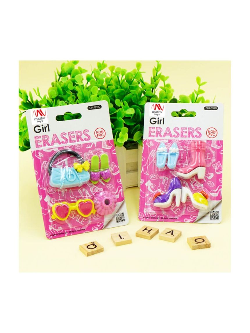 Fancy eraser set: girl in pink σε 2 σχέδια - LITTLE TREE