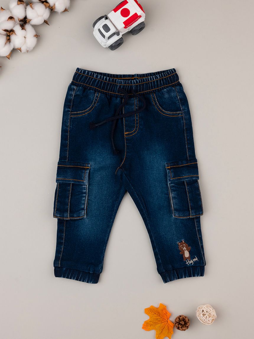βρεφικό τζιν παντελόνι cargo teddy για αγόρι - Prénatal