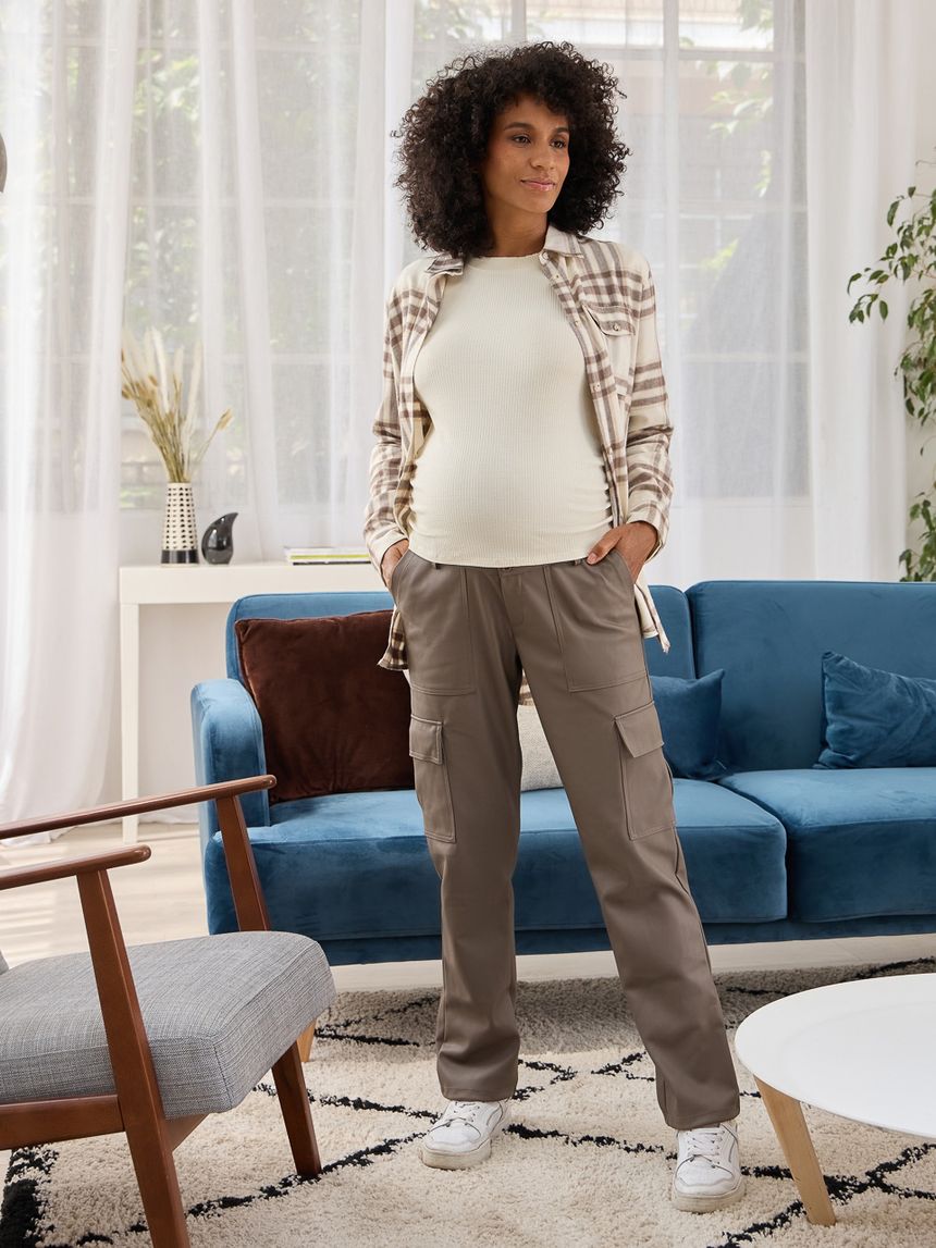 γυναικείο παντελόνι εγκυμοσύνης cargo καφέ - Prénatal