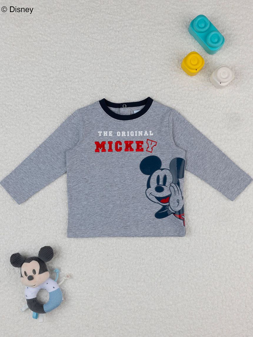 βρεφική μπλούζα γκρι mickey για αγόρι - Prénatal