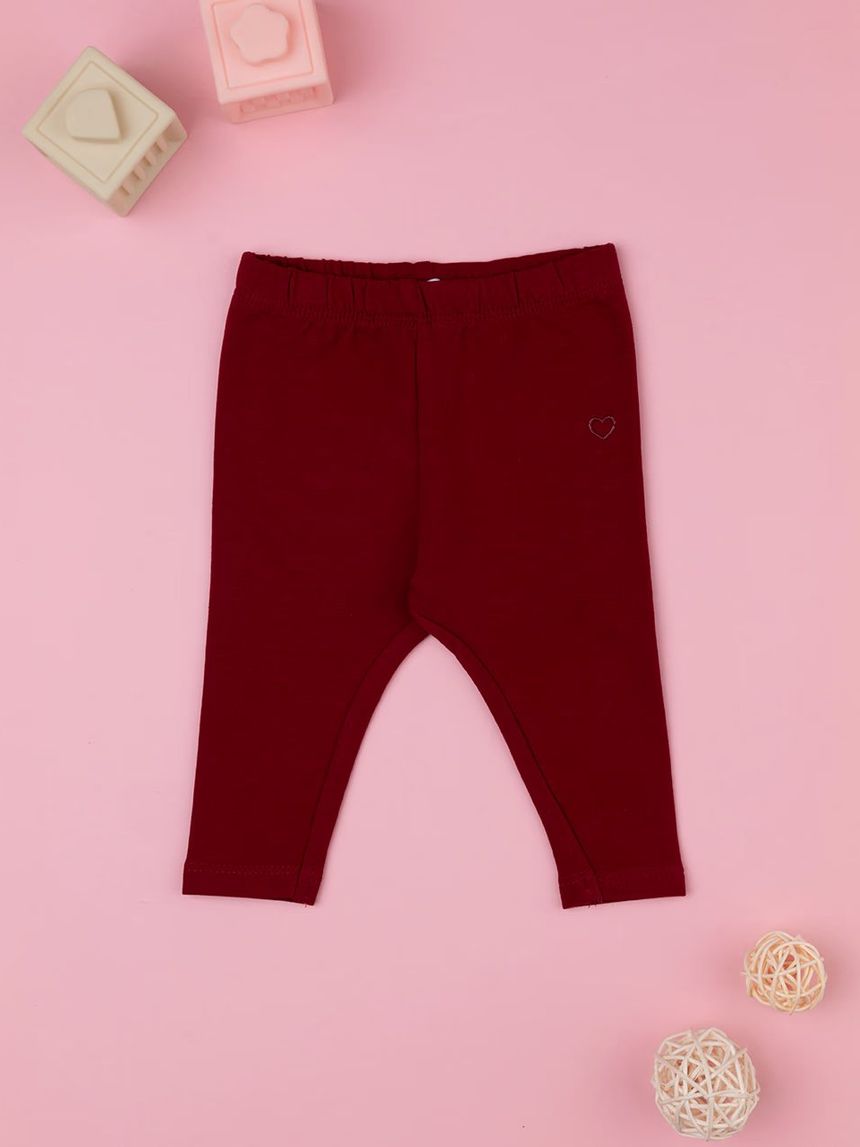 βρεφικό κολάν μπορντώ με καρδούλα για κορίτσι - Prénatal