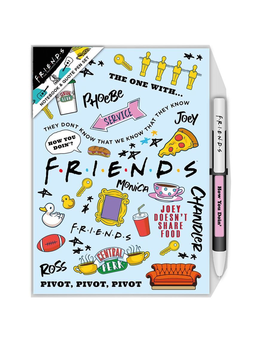 σημειωματάριο με στυλό friends – blue icon - BLUE SKY