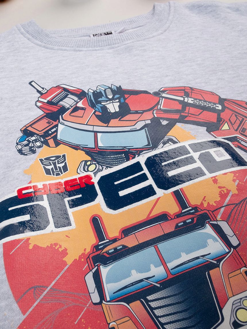 παιδική μπλούζα φούτερ γκρι transformers για αγόρι - Prénatal