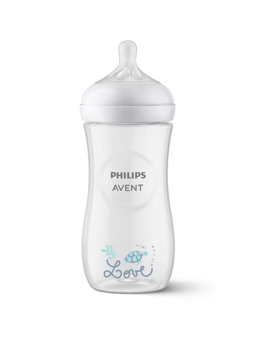 Philips avent πλαστικό μπιμπερό natural response 330ml γρήγορης ροής 6m+ χελώνα scy906/11 - Philips Avent