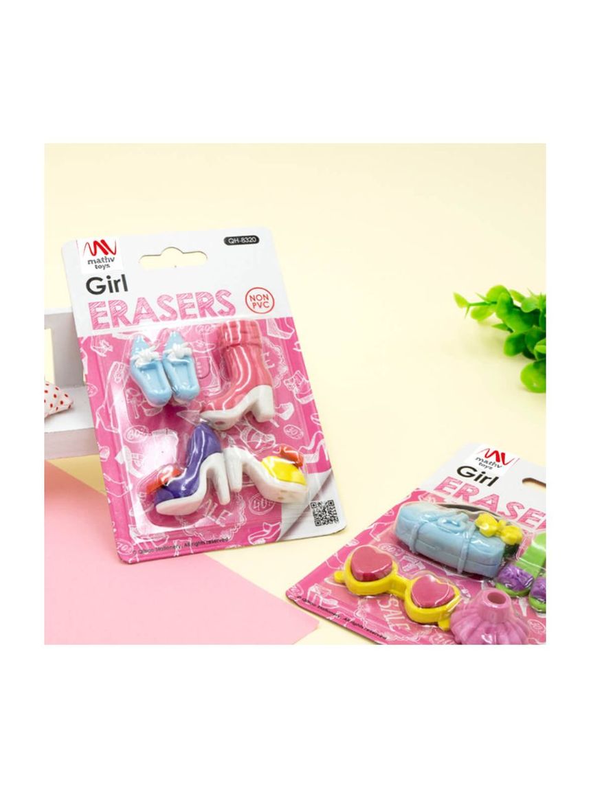 Fancy eraser set: girl in pink σε 2 σχέδια - LITTLE TREE