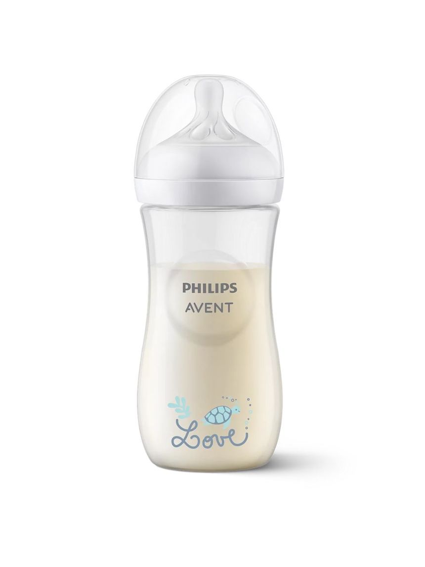 Philips avent πλαστικό μπιμπερό natural response 330ml γρήγορης ροής 6m+ χελώνα scy906/11 - Philips Avent