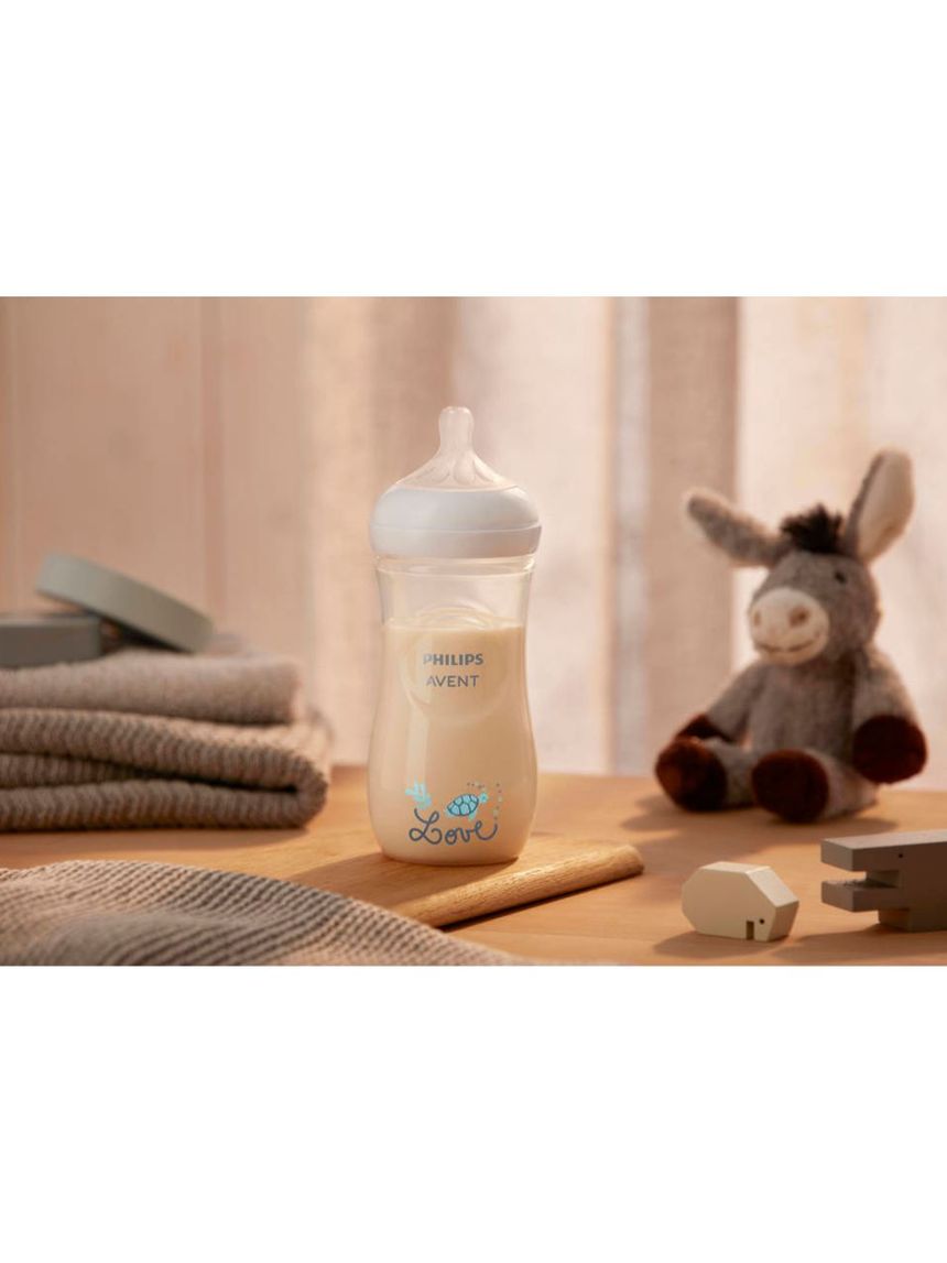 Philips avent πλαστικό μπιμπερό natural response 330ml γρήγορης ροής 6m+ χελώνα scy906/11 - Philips Avent