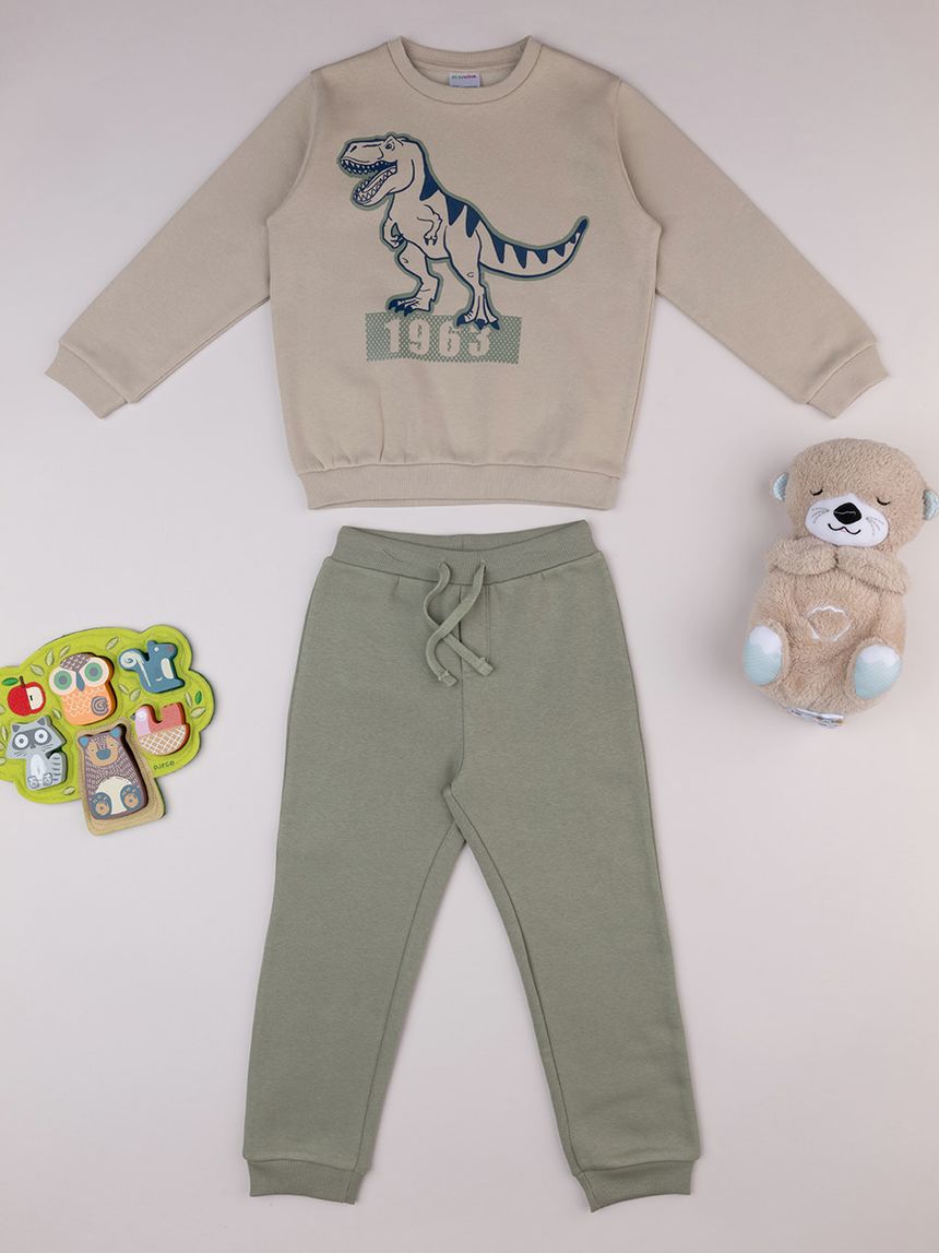 παιδικό σετ μπλούζα φούτερ και φόρμα dino για αγόρι - Prénatal