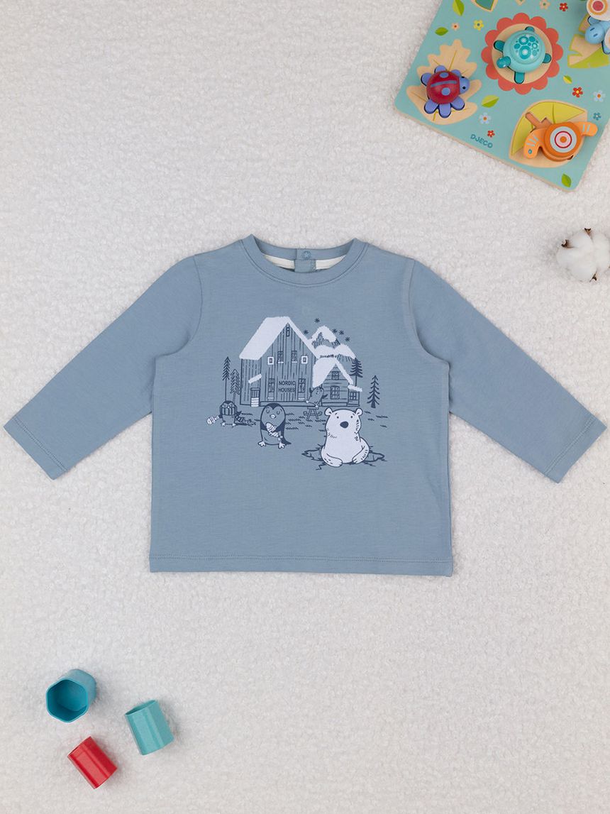 βρεφική μπλούζα γαλάζια artic για αγόρι - Prénatal