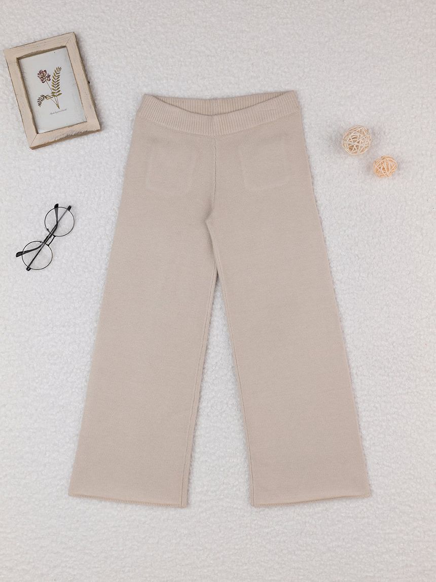 παιδική πλεκτή παντελόνα μπεζ για κορίτσι - Prénatal