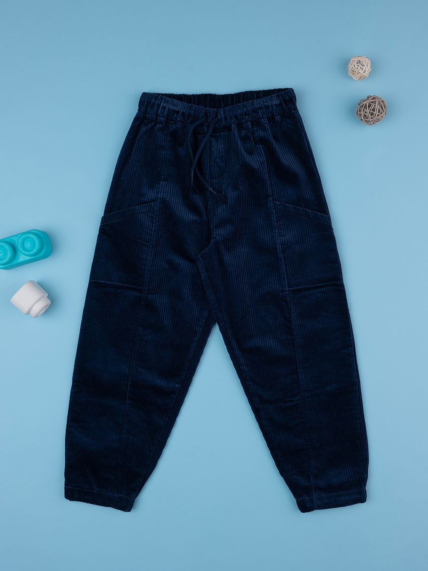 παιδικό παντελόνι βελουτέ μπλε για αγόρι - Prénatal