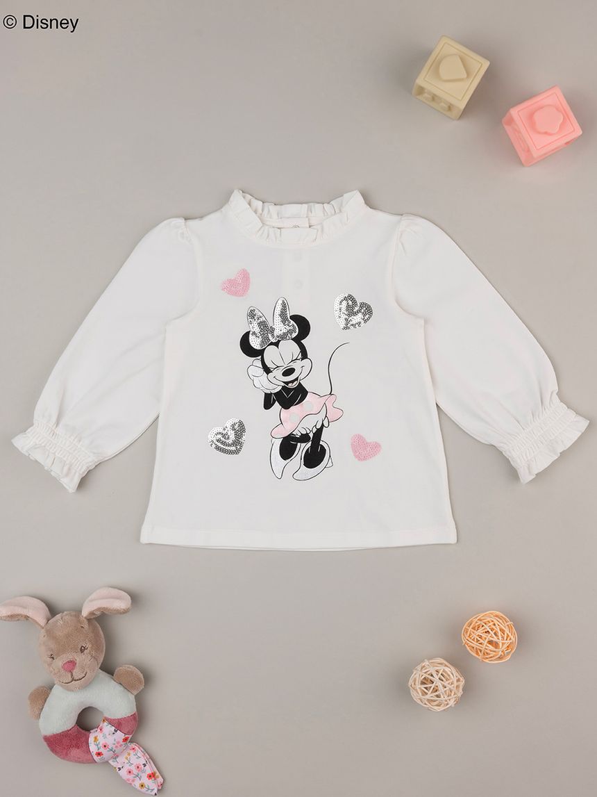 βρεφική μπλούζα λευκή minnie για κορίτσι - Prénatal