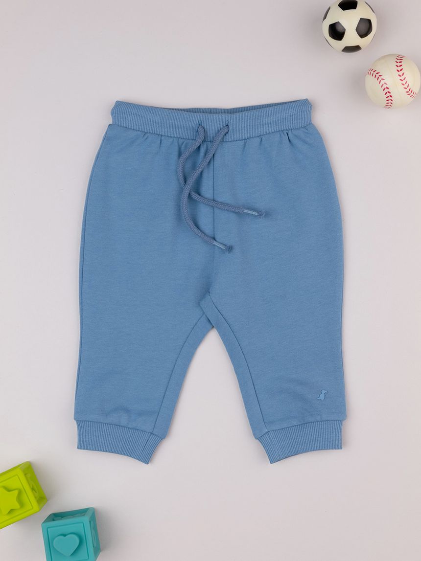 βρεφικό παντελόνι φούτερ μπλε ανοιχτό για αγόρι - Prénatal