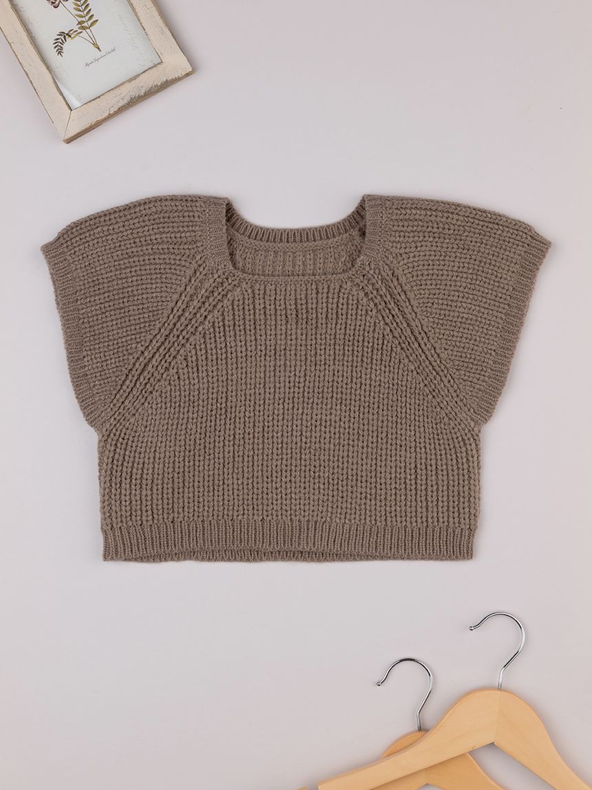 παιδικό πλεκτό γιλέκο καφέ για κορίτσι - Prénatal