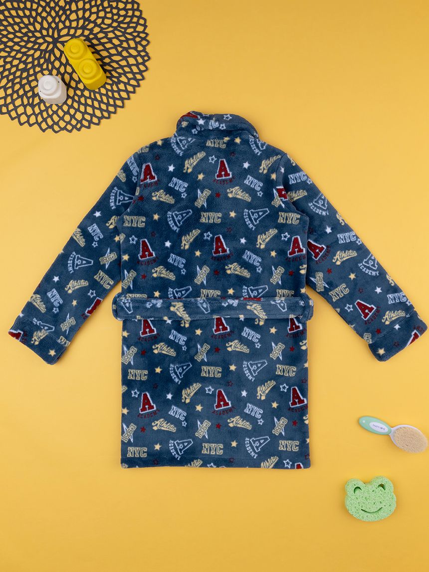 παιδική ρόμπα fleece μπλε athletic για αγόρι - Prénatal
