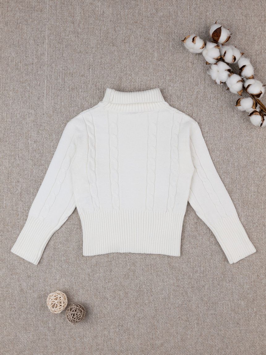 παιδικό πουλόβερ ζιβάγκο λευκό για κορίτσι - Prénatal