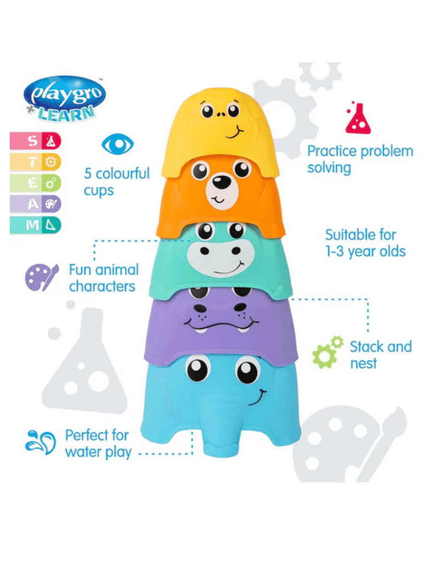 Playgro playgro παιχνίδι στοίβαξης learn stacks of animals sort and nest cups - Playgro