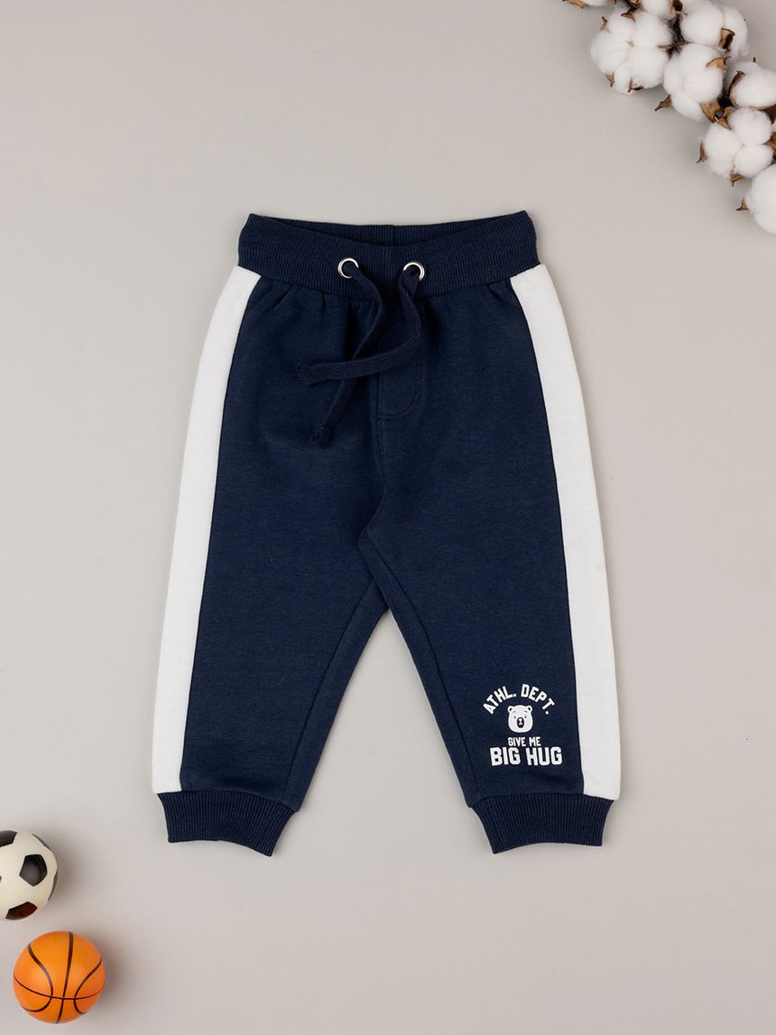 βρεφικό παντελόνι φόρμας μπλε big hug για αγόρι - Prénatal