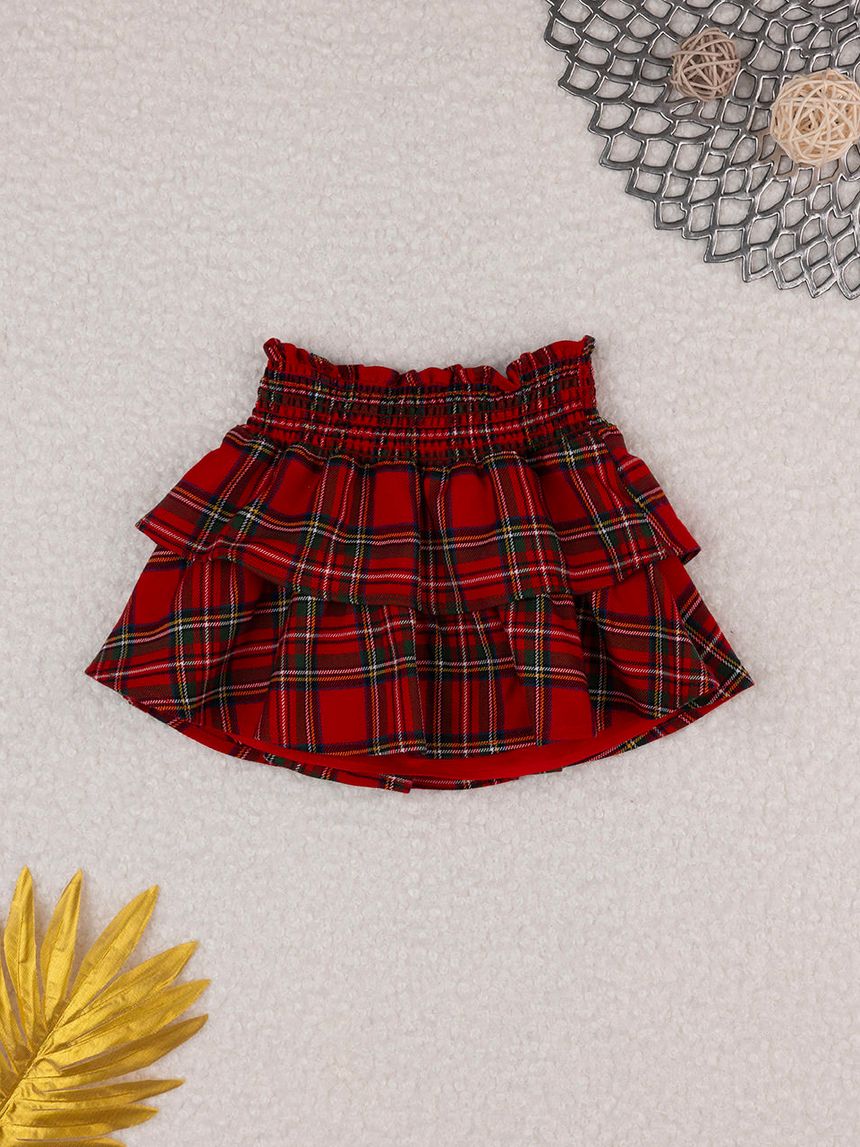 βρεφική φούστα κόκκινη tartan classic για κορίτσι - Prénatal
