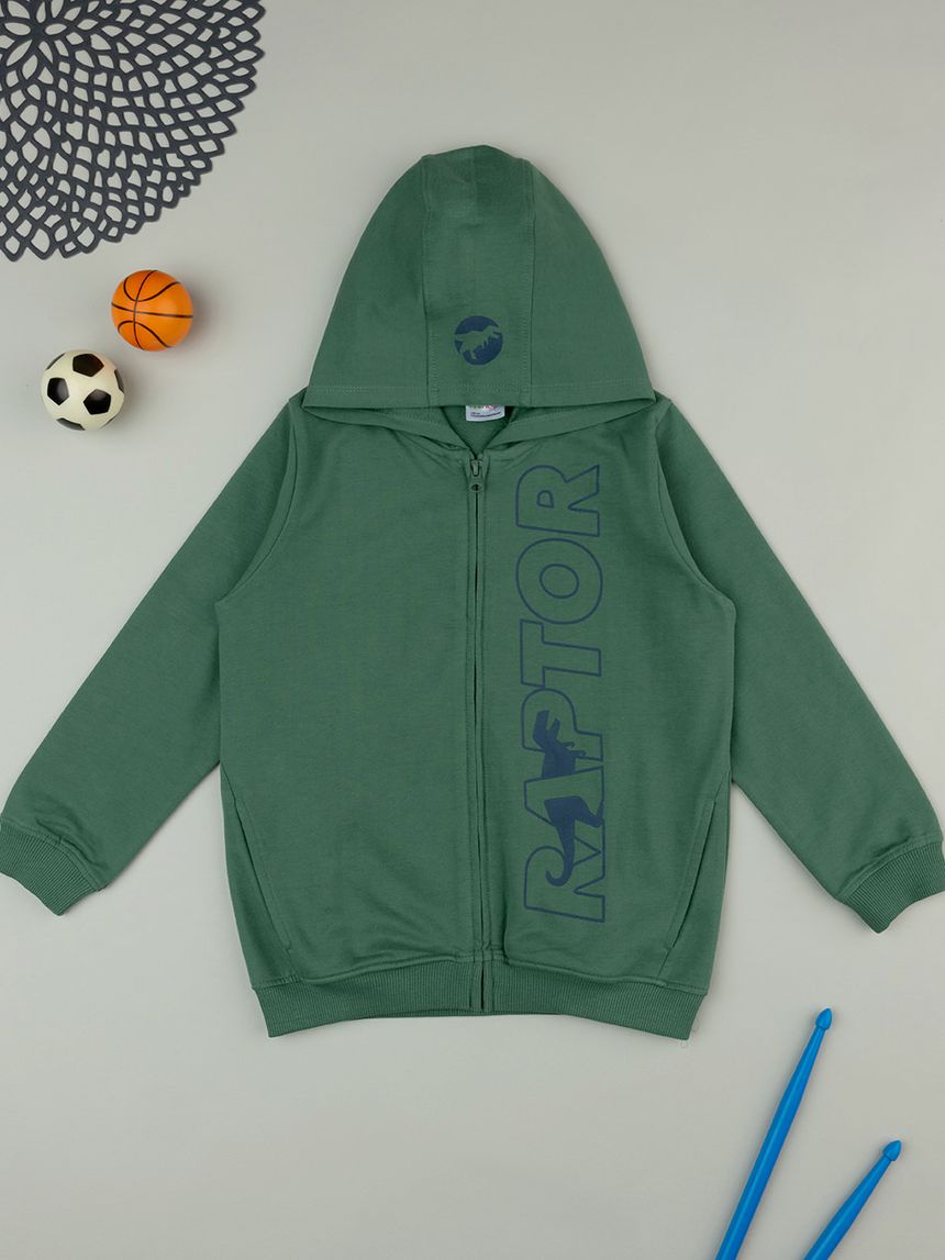 παιδική ζακέτα φούτερ κυπαρισσί raptor για αγόρι - Prénatal