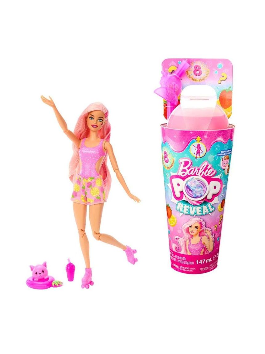Mattel barbie κούκλα pop reveal φράουλα/λεμόνι με 8 εκπλήξεις hnw41 - BARBIE