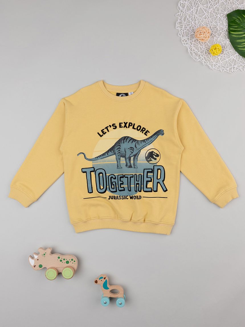 παιδική μπλούζα φούτερ κίτρινη let's explore για αγόρι - Prénatal