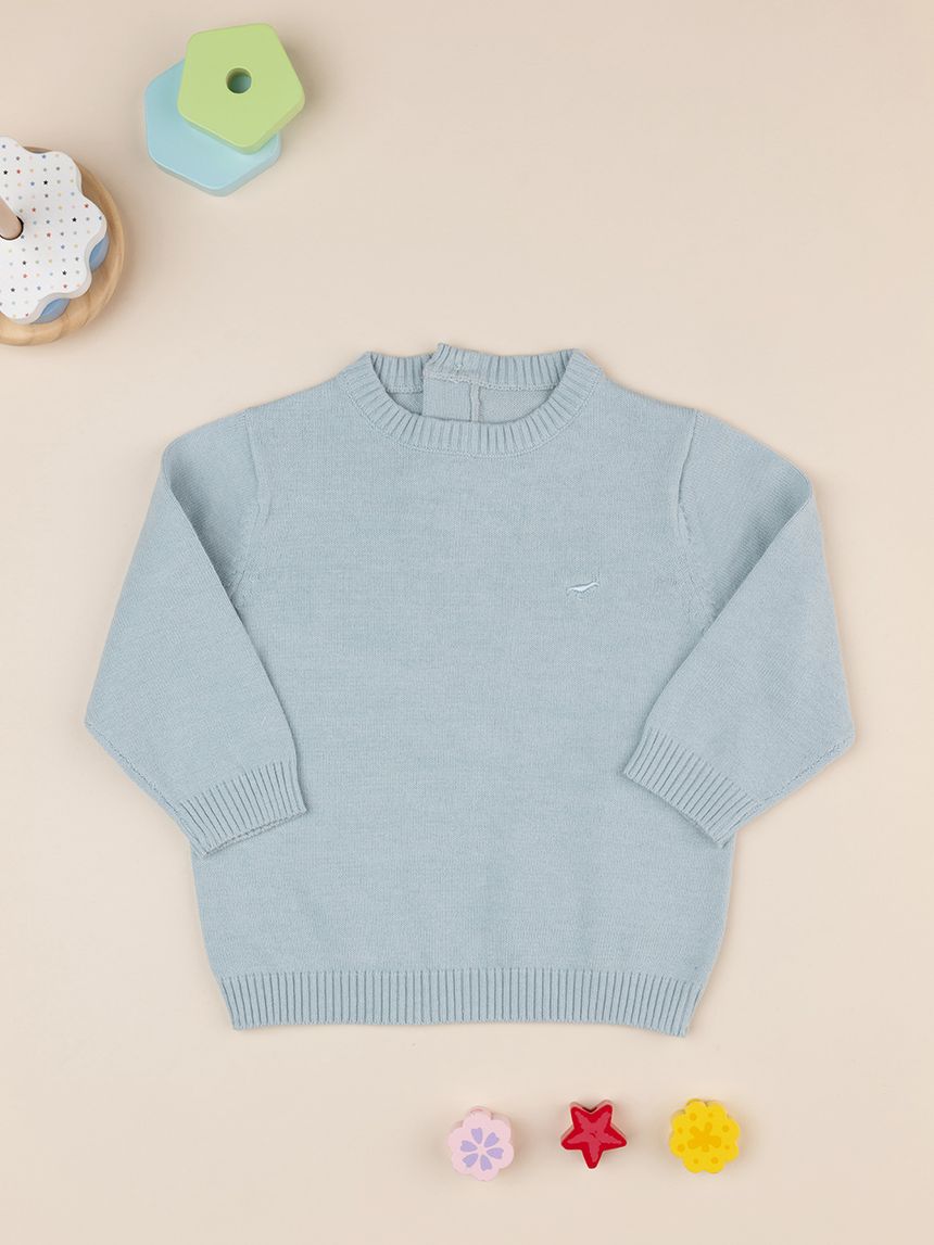 βρεφικό πουλόβερ γαλάζιο dino για αγόρι - Prénatal