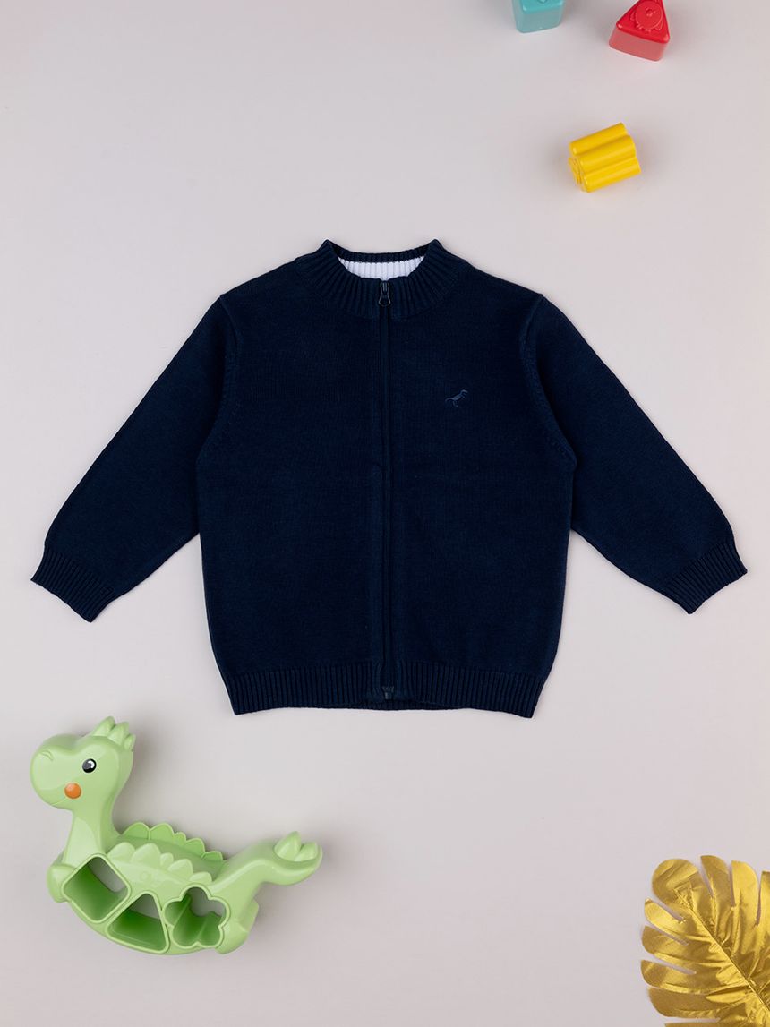 βρεφική ζακέτα πλεκτή μπλε dino για αγόρι - Prénatal