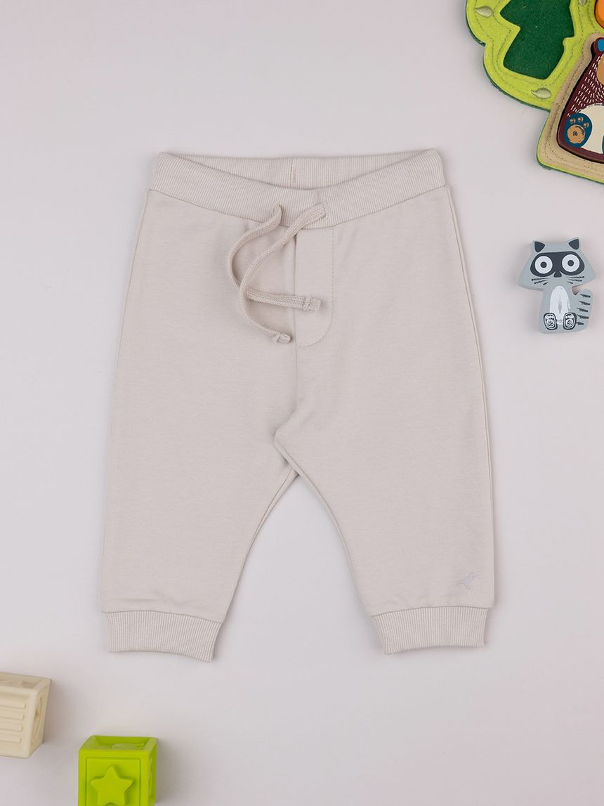 βρεφικό παντελόνι φόρμας μπεζ για αγόρι - Prénatal