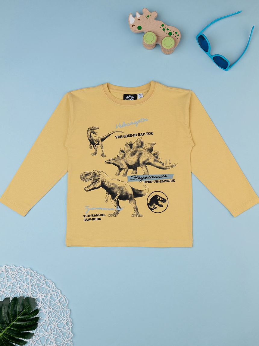 παιδική μπλούζα κίτρινη με δεινόσαυρους για αγόρι - Prénatal