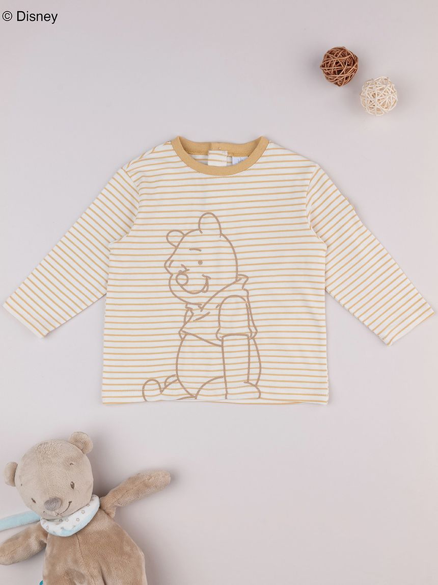 βρεφική μπλούζα ριγέ winnie the pooh για αγόρι - Prénatal