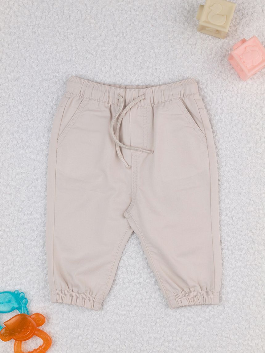 βρεφικό παντελόνι twill μπεζ για αγόρι - Prénatal