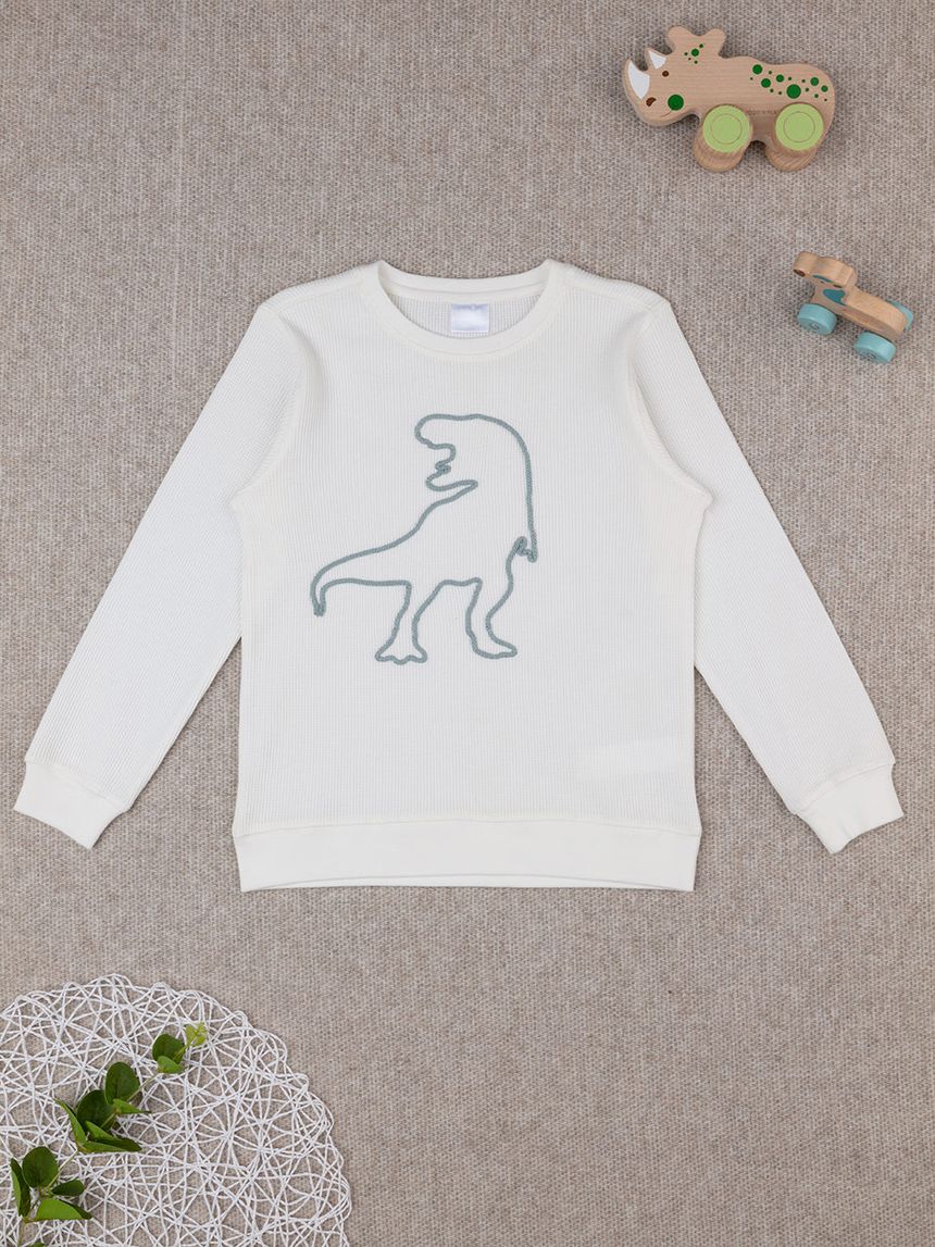 παιδική μπλούζα λευκή dino για αγόρι - Prénatal