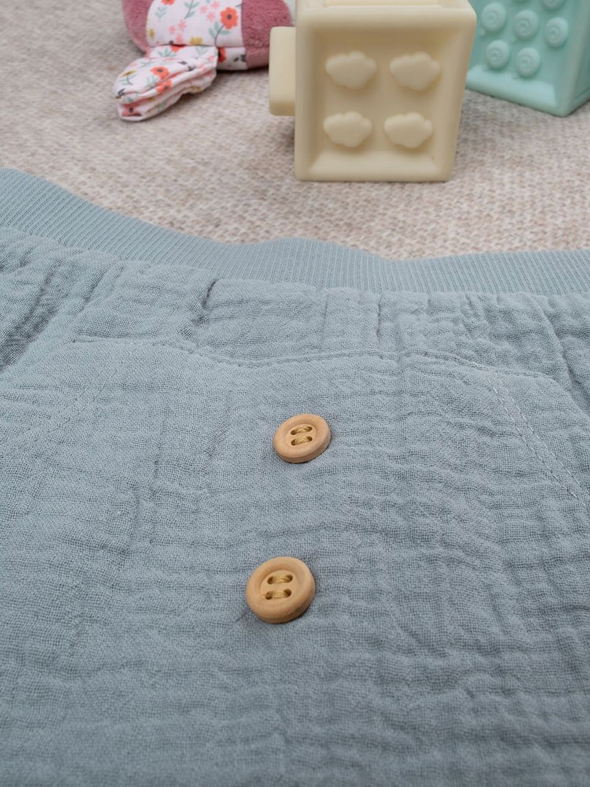 βρεφικό παντελόνι μουσελίνα γκριζοπράσινο για αγόρι - Prénatal