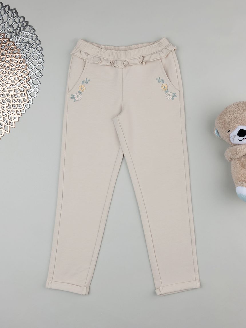 παιδικό παντελόνι φούτερ με κεντήματα για κορίτσι - Prénatal