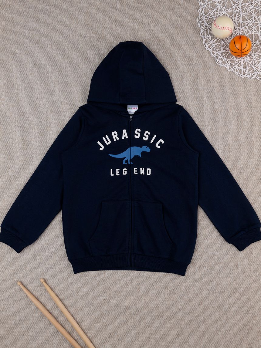 παιδική ζακέτα φούτερ μπλε σκούρο jurassic legend για αγόρι - Prénatal