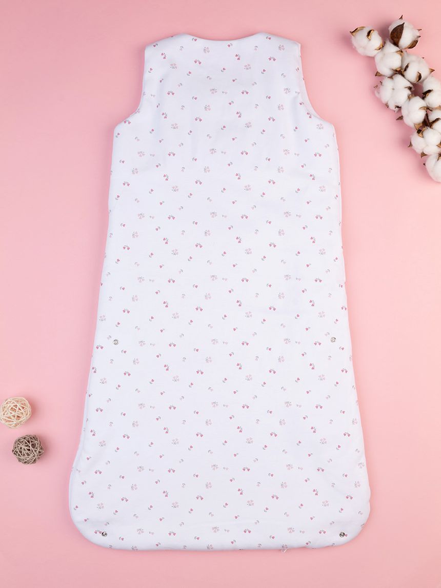 βρεφικός αμάνικος υπνόσακος σενίλ λευκός φλοράλ 2.5 tog - Prénatal
