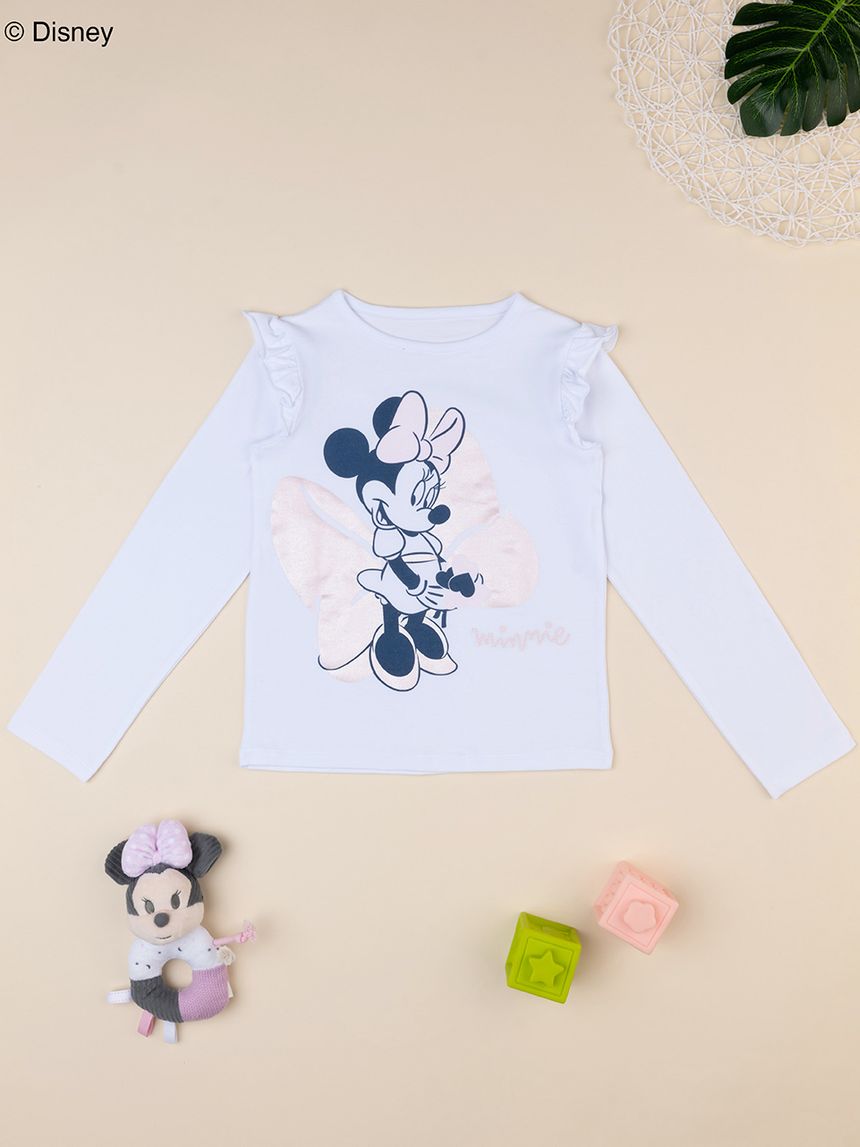 παιδική μπλούζα λευκή minnie για κορίτσι - Prénatal