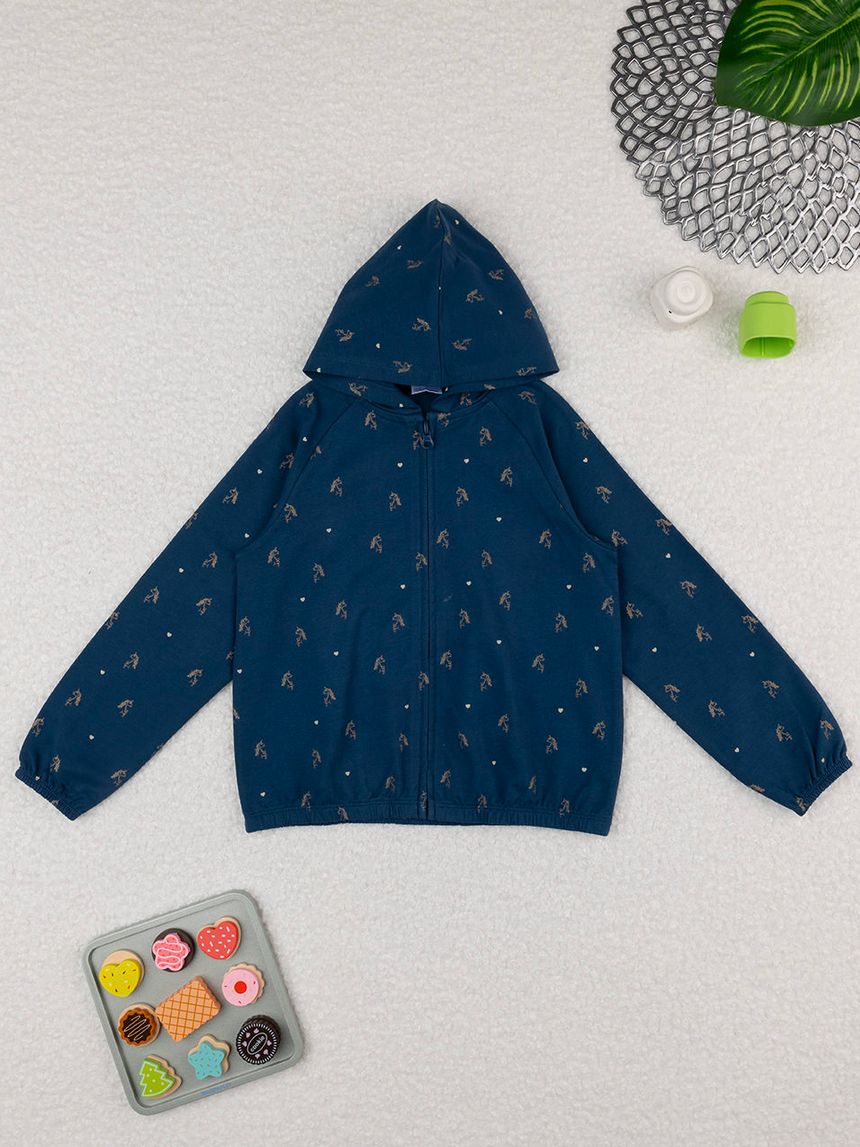 παιδική ζακέτα φούτερ μπλε με μονόκερους για κορίτσι - Prénatal