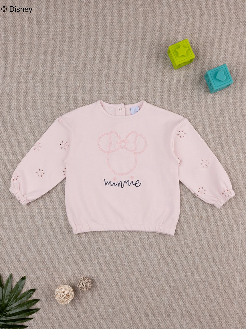 βρεφική μπλούζα φούτερ ροζ minnie για κορίτσι - Prénatal