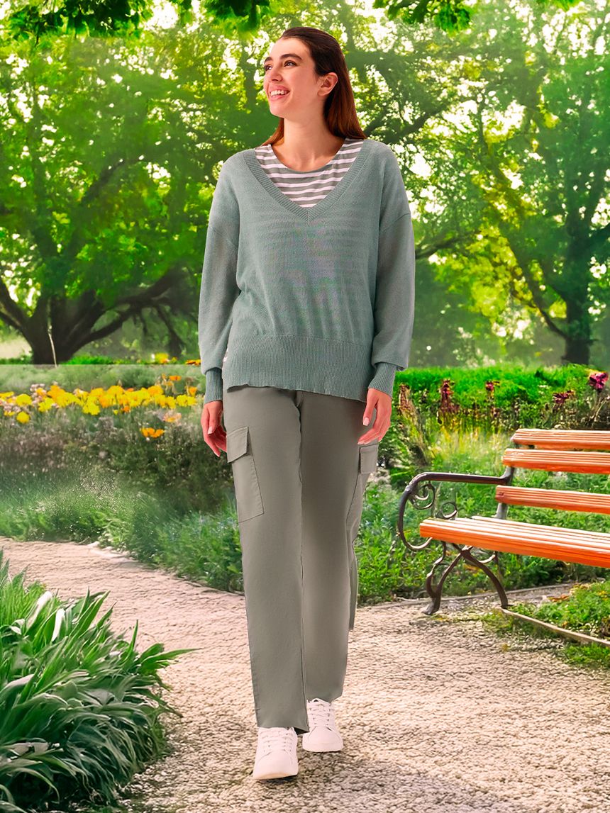 γυναικείο πουλόβερ εγκυμοσύνης λαδί - Prénatal