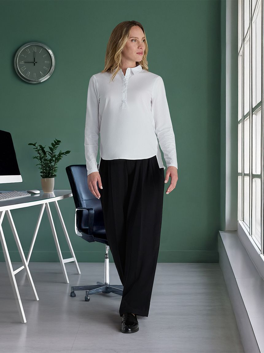 γυναικείο παντελόνι εγκυμοσύνης μαύρο φαρδύ - Prénatal