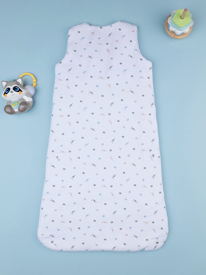 βρεφικός αμάνικος υπνόσακος σενίλ λευκός teddies 2.5 tog - Prénatal
